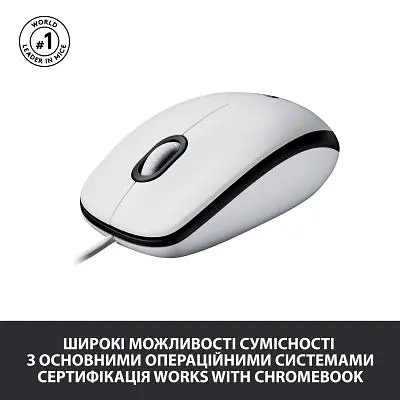 Комп'ютерна мишка Logitech M100 USB White (910-006764) - фото 4
