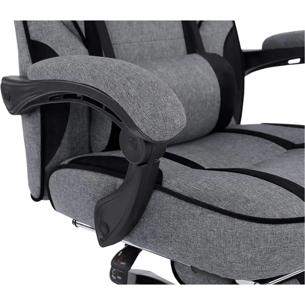 Геймерське крісло GT Racer X-2749-1 Fabric Gray\Black Suede [121451] - фото 8