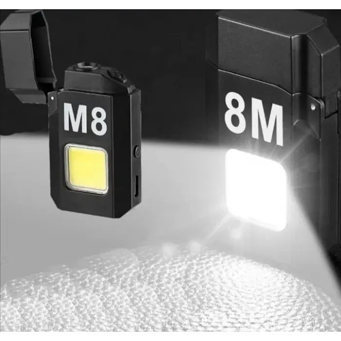 Електроімпульсна запальничка M8 з ліхтариком, дисплеєм та USB зарядкою, 3W - фото 6
