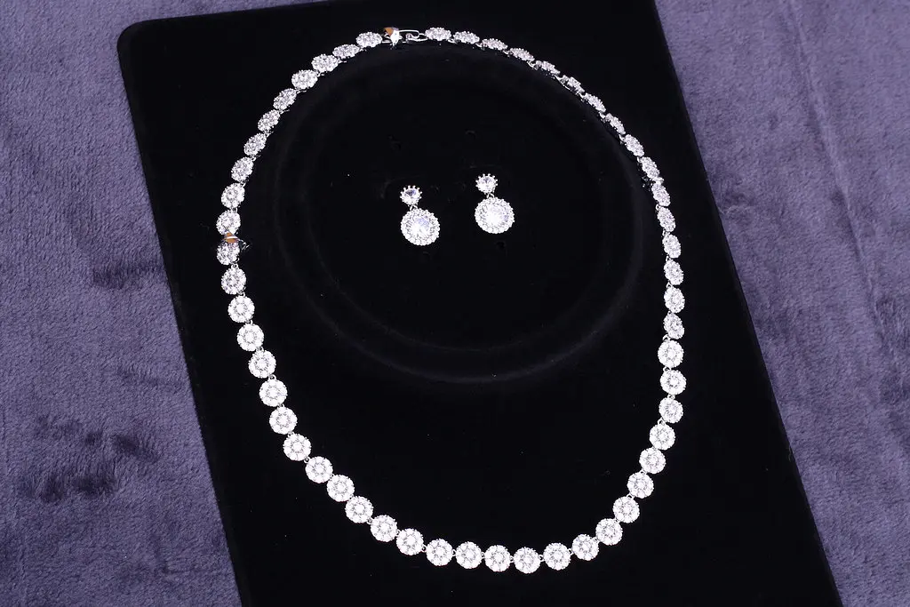 Комплект Кольє і сережки Xuping Jewelry Анабель сріблястий - фото 3