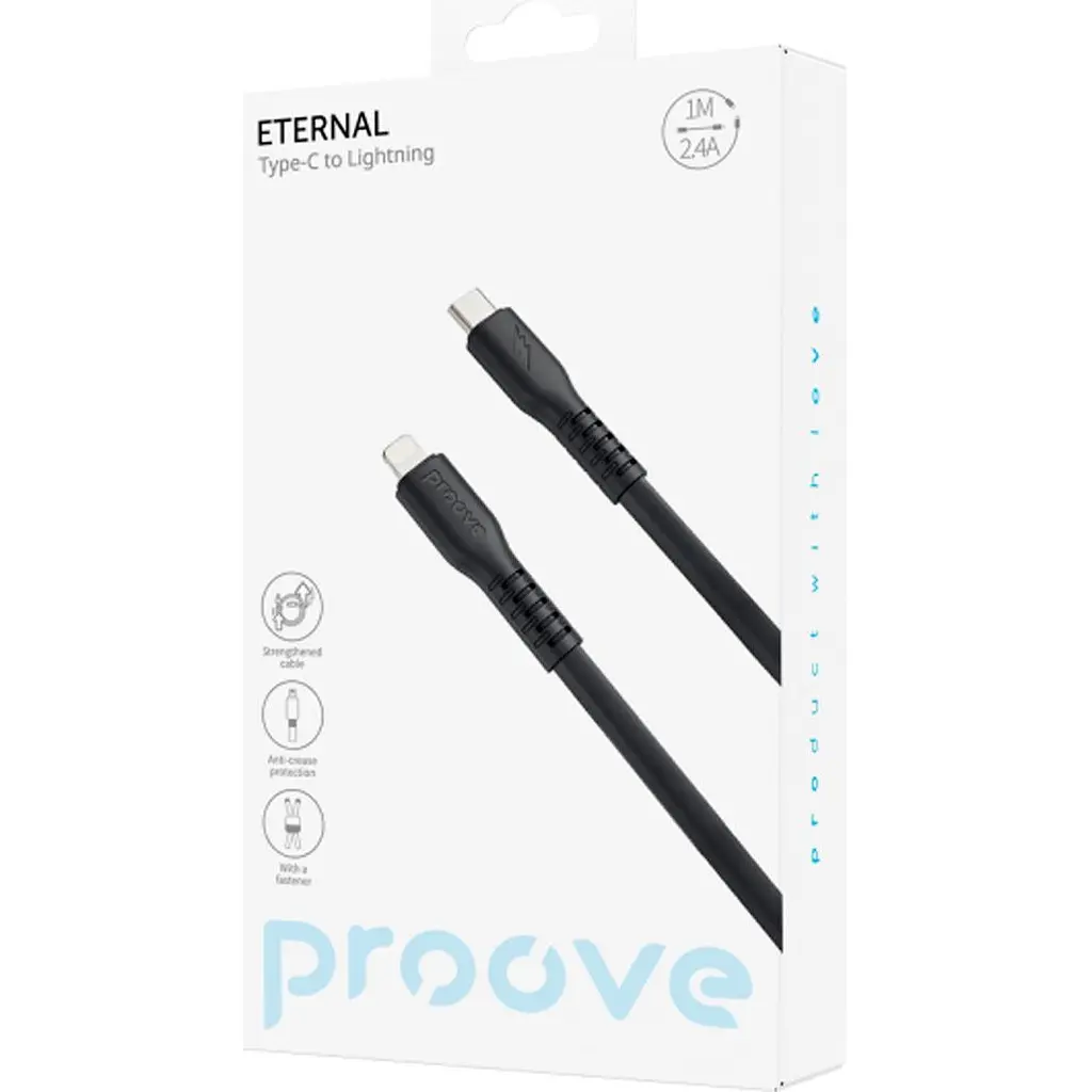 Кабель Proove Eternal USB-C to Lightning 27W 1m Black (CCET27002101) [131012] - фото 2