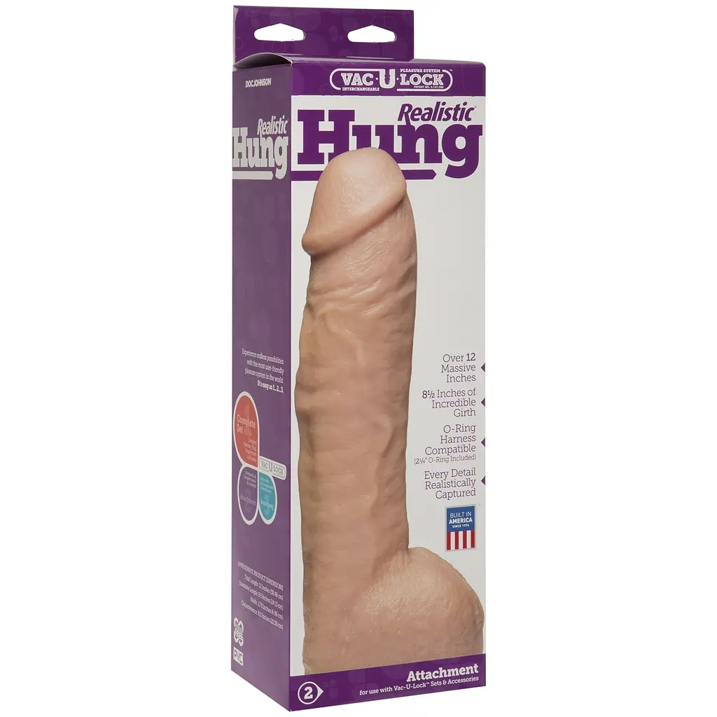 Фалоімітатор Doc Johnson Realistic Hung Vanilla - фото 3