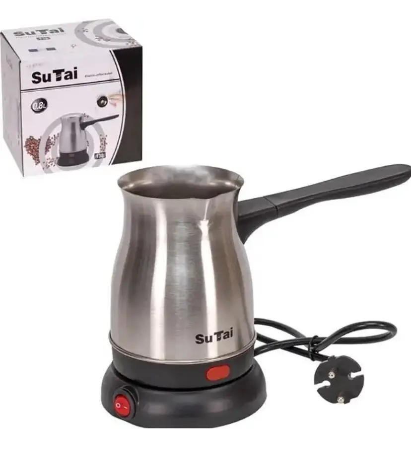 Кавоварка електрична на підставці SuTai ST-138 800W 0.8 л Silver - фото 3