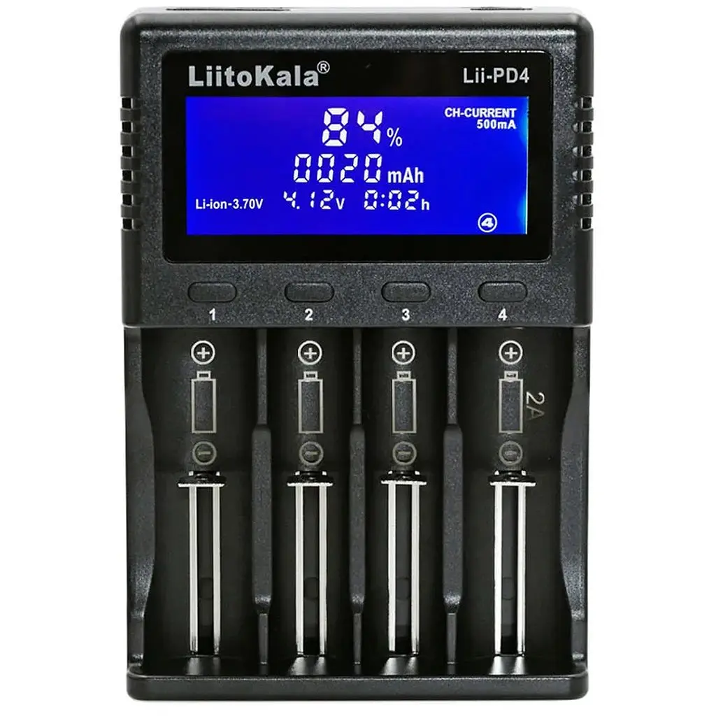 Зарядний пристрій LiitoKala Lii-PD4, 4x(LiOn/LiFePO4/NiMH/NiCd), display