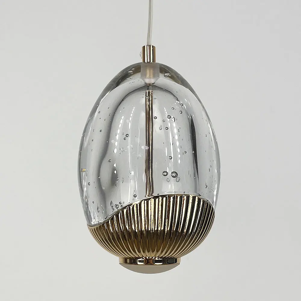 Світильник із сферичним підвісом 13х10 см у золотій оправі | Арт. MJ 200-130 | Line F - фото 4