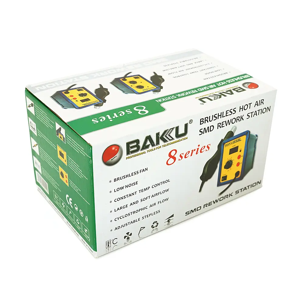 Термоповітряна паяльна станція BAKKU BK 858 цифрова індикація, фен (138*100*150) - фото 2