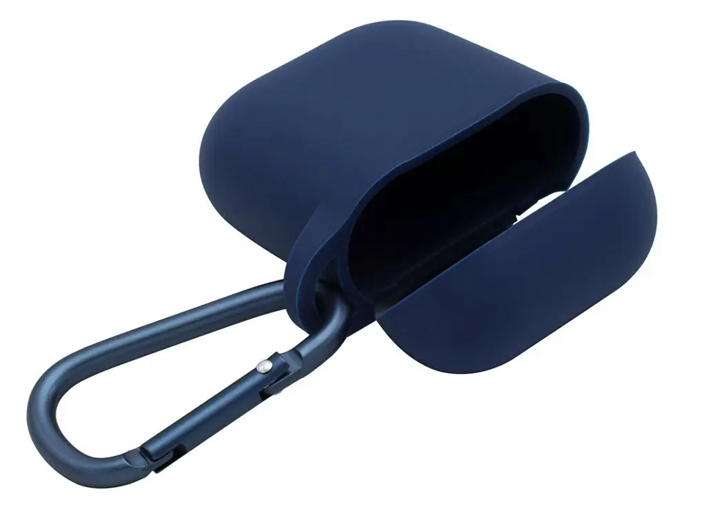 Чохол для навушників Apple AirPods Silicone Case with carbine [Midnight Blue] [39574] - фото 6