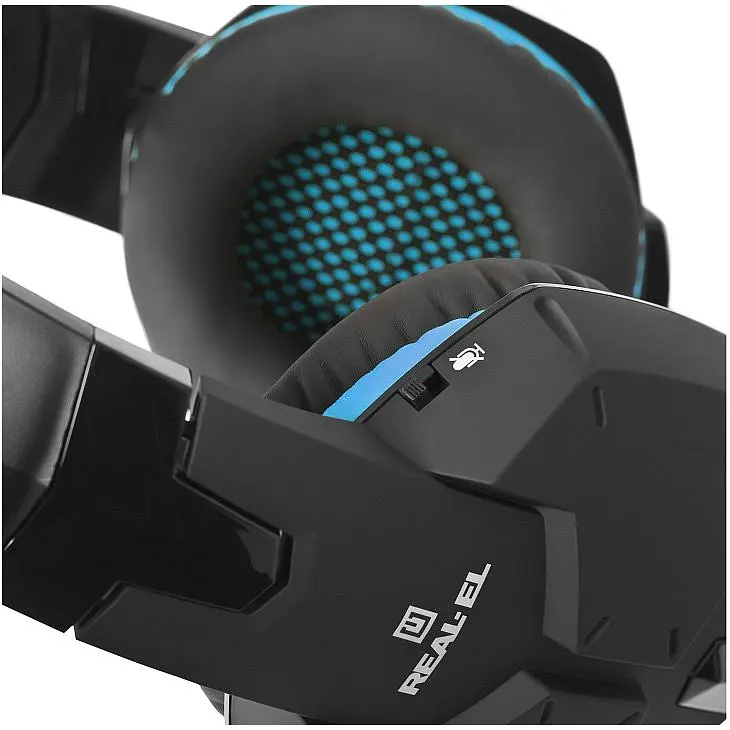 Ігрові навушники REAL-EL GDX-7500 Black/Blue (EL124100015) [112554] - фото 4