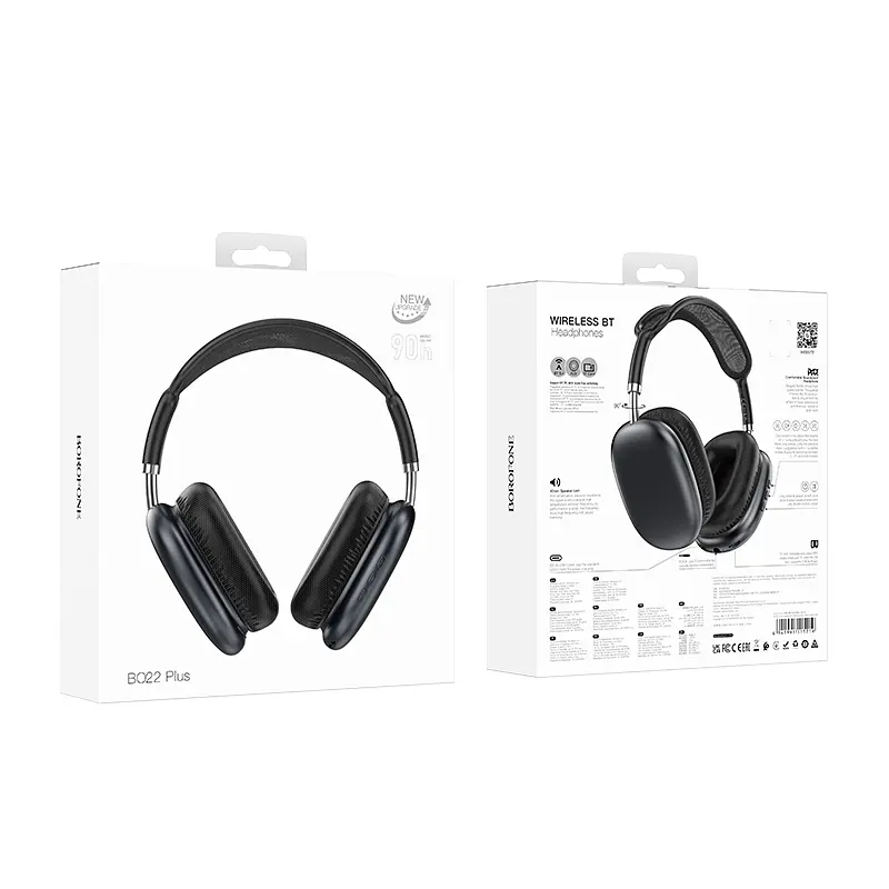 Бездротові накладні навушники BOROFONE BO22 Plus Elegant BT headphones Deep Space Gray - фото 5