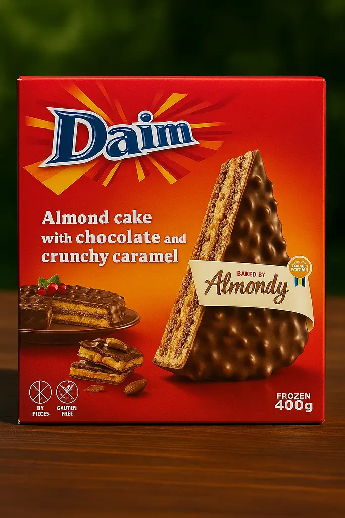 Мигдальний торт Daim (мигдальний з шоколадом і карамеллю), 400 г 400 г Almond