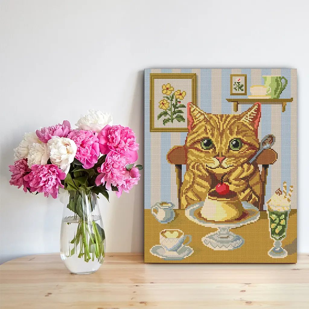 Алмазна мозаїка «Котяче частування» - фото 5