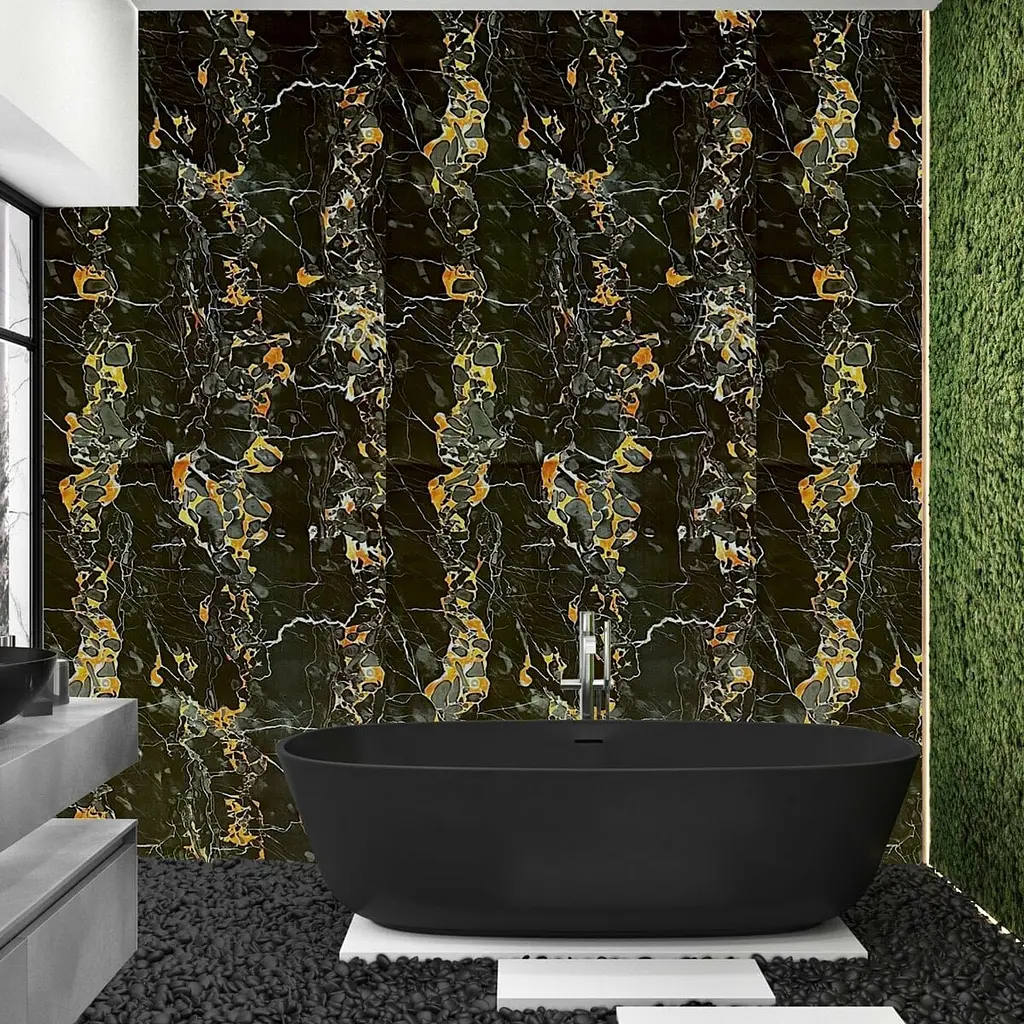 Самоклеюча плівка Sticker Wall SW-00001282 Чорний мармур з жовтим 0,45х10мх0,07мм - фото 5