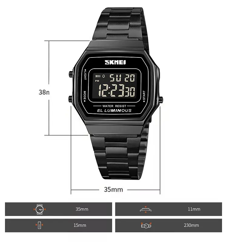 Наручний годинник чоловічий Skmei 1647 Black, 1647BK (17165) - фото 7