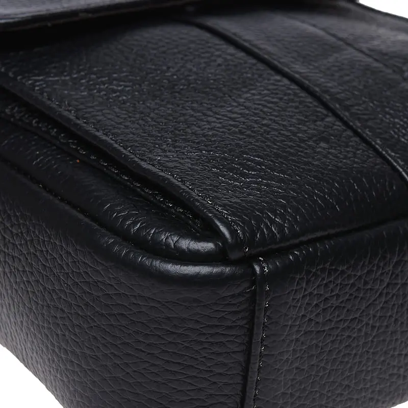 Чоловіча сумка Borsa Leather K18154 27x22x7 см Чорний (14783) - фото 6