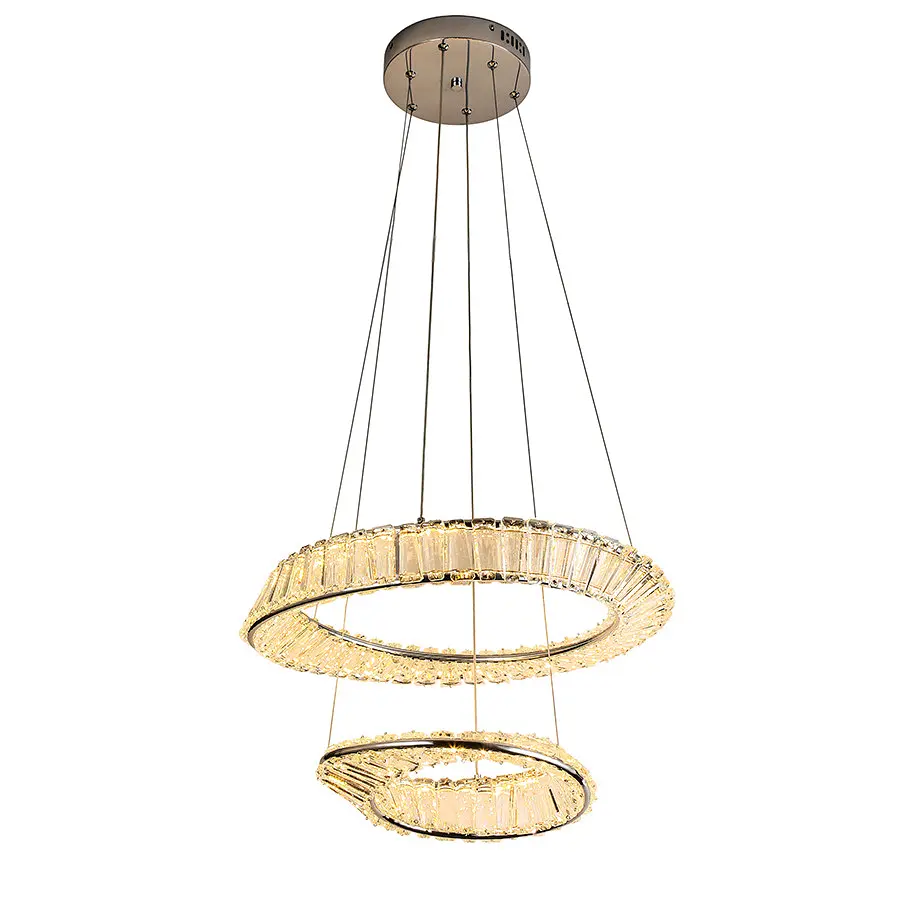 Люстра потолочная LED Levistella 799L8801 (500+350) CH, 68W, современный стиль, хромированный металл - фото 2