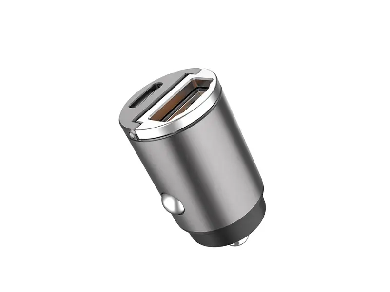 Автомобільний зарядний пристрій Aspor A908 Mini Metal (USB/USB-C/4.8 A/30 W) graphite - фото 4