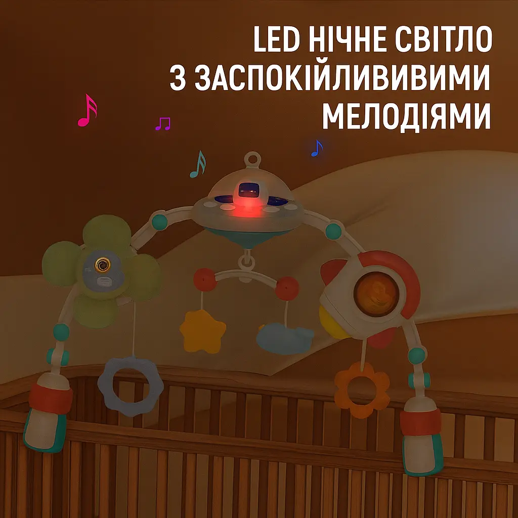 Музична ігрова дуга Play Arch UFO для ліжечка, коляски та автокрісла  - фото 3