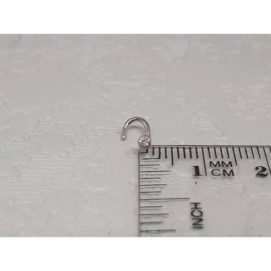 Серебряная серьга-пирсинг в нос Umax с фианитом. 7029U - фото 4