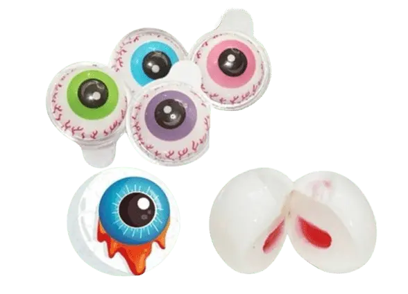 Жувальні цукерки Halloween 3D Eyeballs Gummy Candy with Jam - фото 2