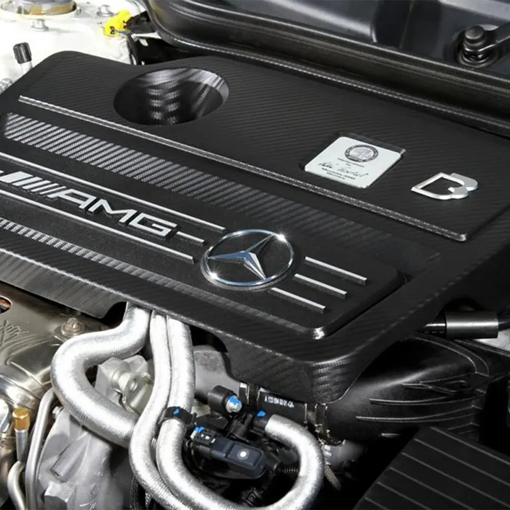 Емблема кришки двигуна Mercedes-Benz чорна 70 мм пластик (на скотчі) - фото 4