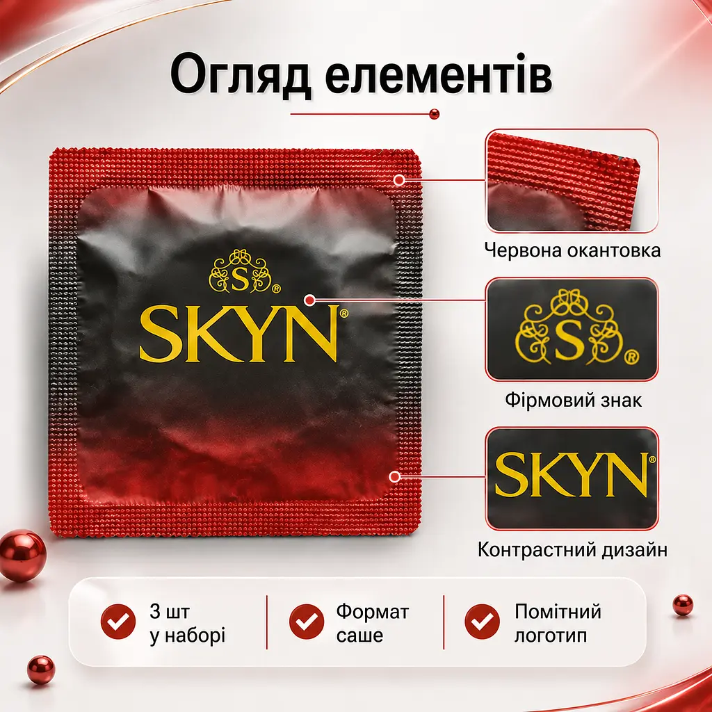 Презервативи SKYN Intense Feel 3 шт поштучно, безлатексні з поліізопрену, рельєфні 54 мм - фото 6