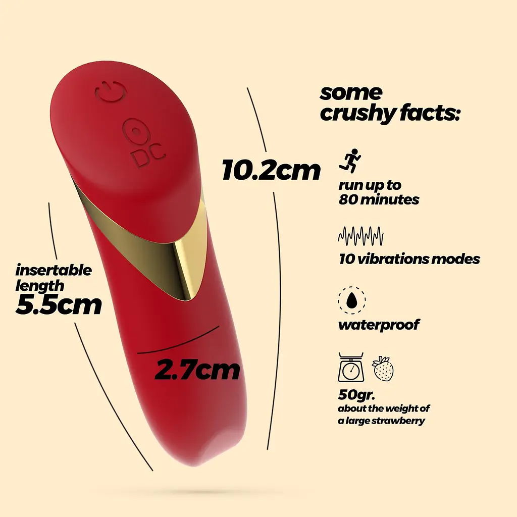 Мини-вибратор Crushious Blinders 10.2 см (красный) - фото 11