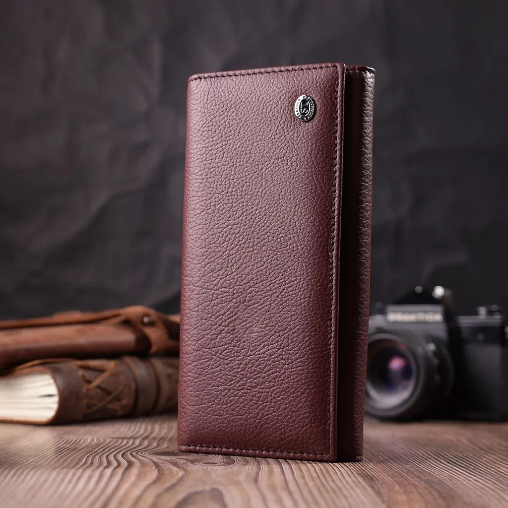 Жіночий гаманець горизонтального формату з натуральної шкіри ST Leather 22515 бордовий - фото 8