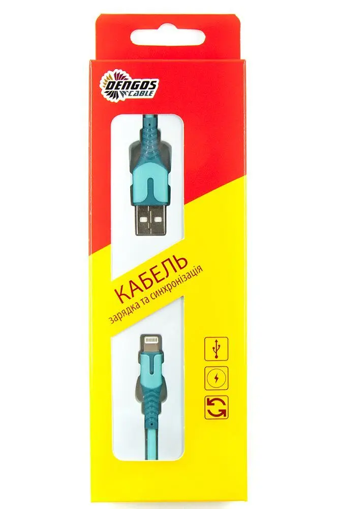 Кабель Dengos USB - Lightning (M/M), 1 м, Blue (PLS-L-IND-SOFT-BLUE) - фото 2