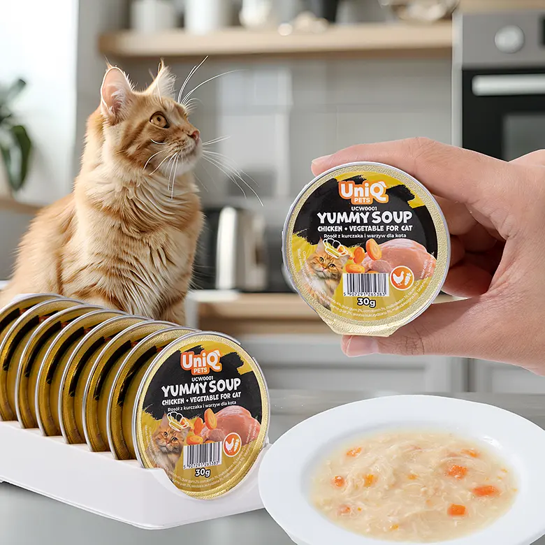 Смачний суп для кішок UNIQ PETS CAT WET FOOD ROYAL CHICKEN з куркою та овочами, 30 г - фото 6
