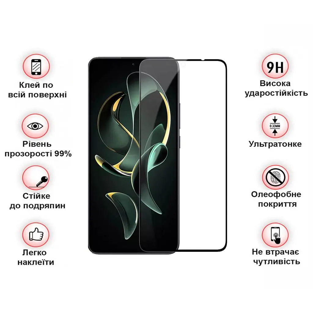 Скло захисне BeCover Xiaomi 13T/13T Pro Black (710171) - фото 5