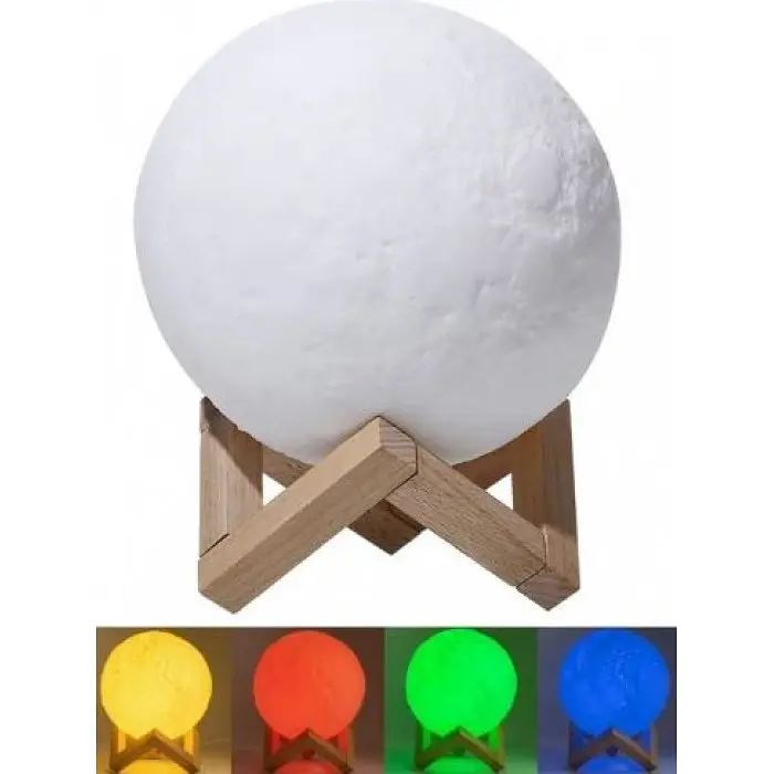 Ночник Лампа Луна Magic 3D Moon Light на аккумуляторе, 6 цветов, диаметр 13 см - фото 2