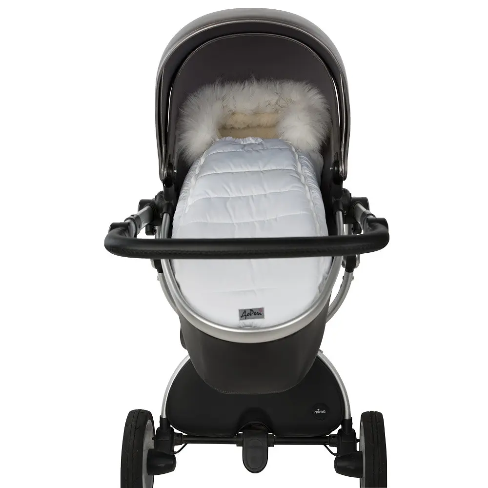 Конверт-кокон Baby XS на натуральній овчині з опушкою ДоРечі Білий - фото 4