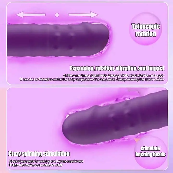 Вібратор секс-машина з поступальними рухами з 10 режимами роботи 18,5 см Фуксія - фото 10