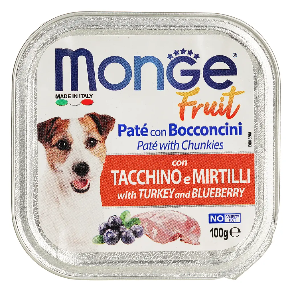 Вологий корм Monge Dog Fruit, для собак усіх порід, індичка з чорницею, 100 г - фото 2