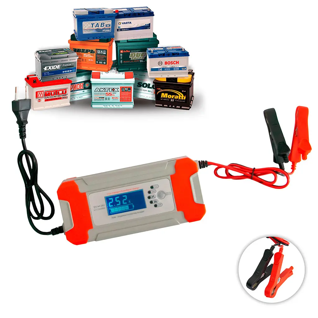 Зарядний пристрій для автомобільних акумуляторів BATTERY CHARGER 8A 12-24V - фото 2