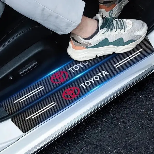 Захисна плівка накладка на пороги для Toyota Чорний Карбон 4 шт - фото 4