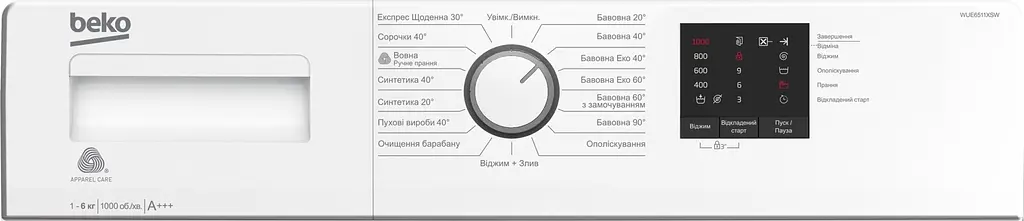Стиральная машина Beko WUE 6511 XSW 1000 об/мин - фото 2