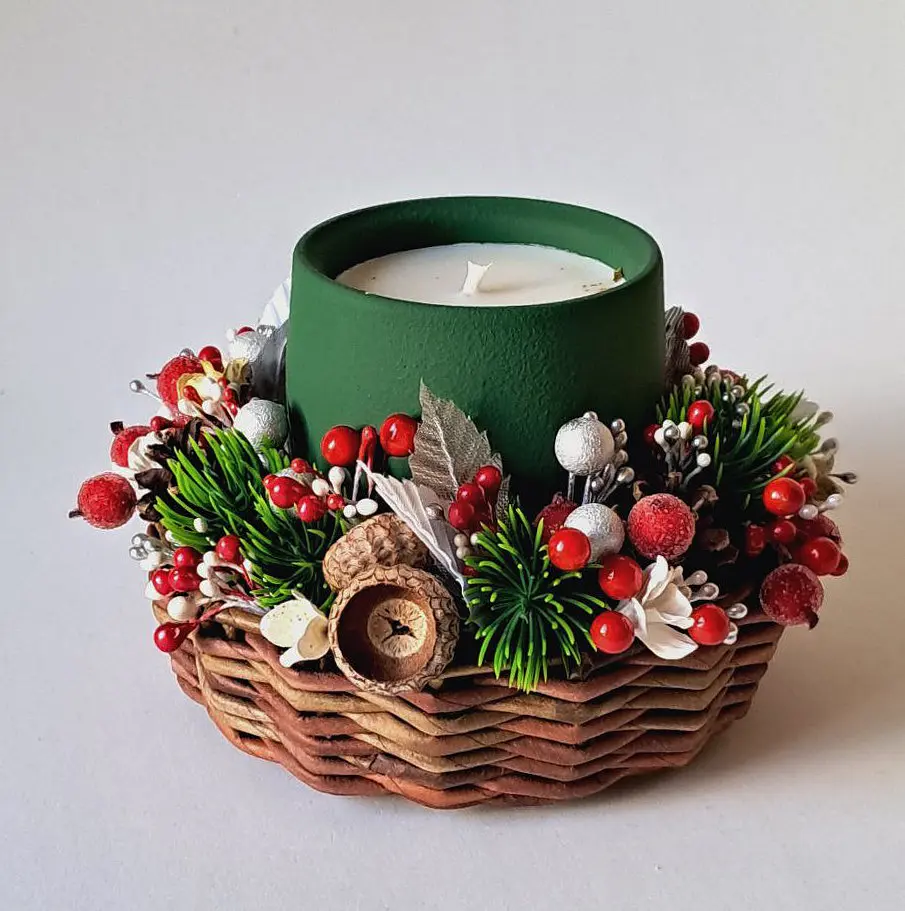 Різдвяний свічник зі свічкою ручної роботи Svich Shop колекція Казкове Різдво - фото 3