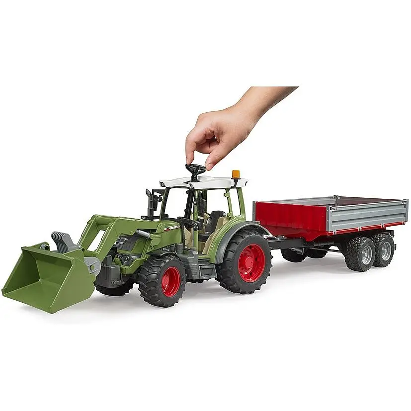 Іграшкова машинка Bruder Трактор Fendt Vario 211 з переднім навантажувачем та причепом 1:16 (02182) - фото 5