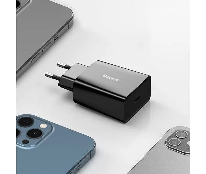 Мережевий зарядний пристрій Baseus Speed Mini PD Charger 20W (CCFS-SN01) Black [67419] - фото 7