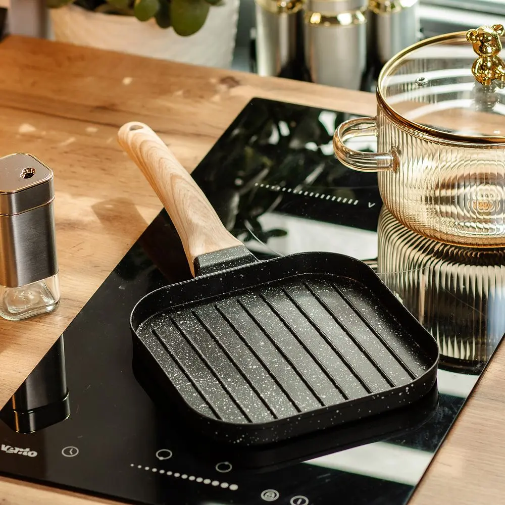 Сковорода-гриль с антипригарным покрытием 18,3x18,1x2 см, черный Breakfast HP39568B - фото 2