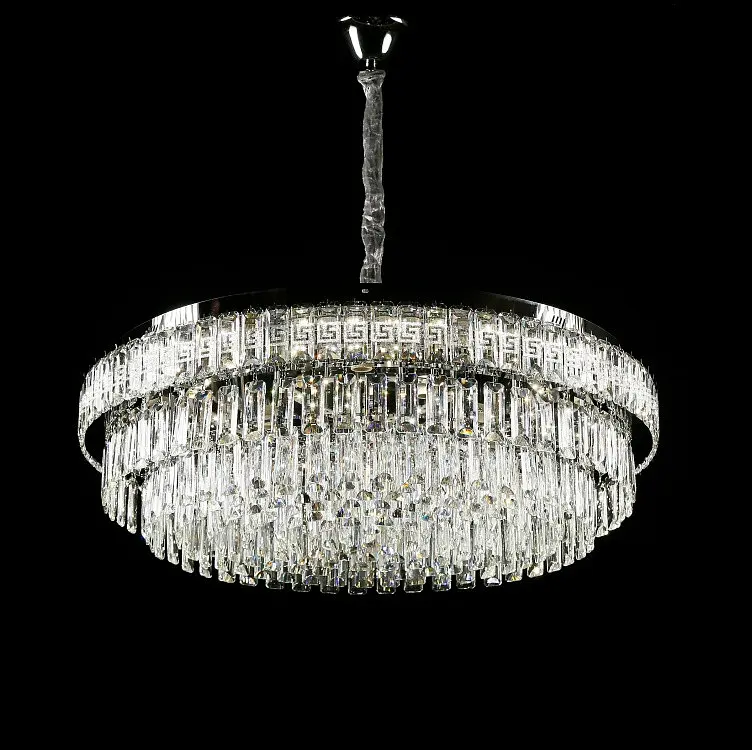 Велика хромована кришталева світлодіодна люстра Splendid Ray L2211/800/12+LED (CR), 80 см на 12 ламп з дистанційним керуванням - фото 2