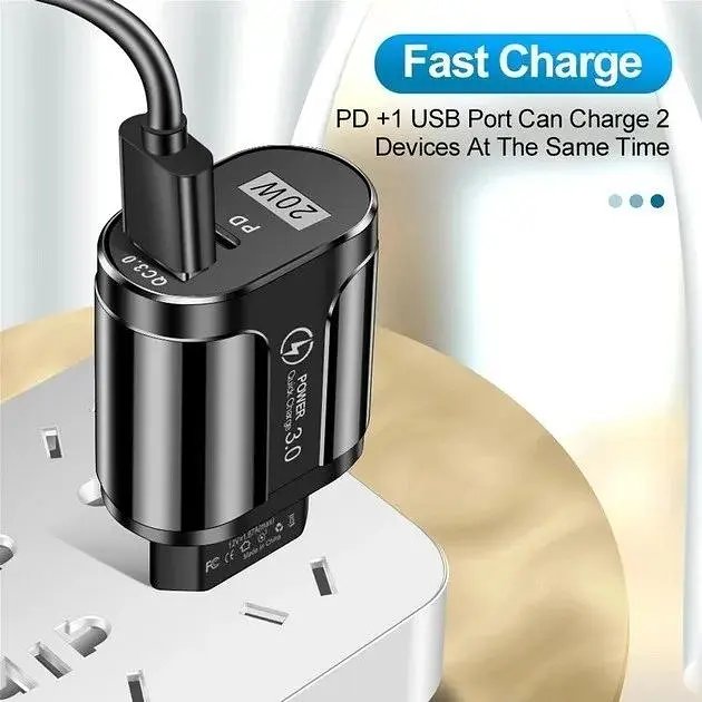 Зарядний пристрій Mirrow USB Type-C Super Charge/Quick Charge 3.0 PD 20W Black (366589741) - фото 9