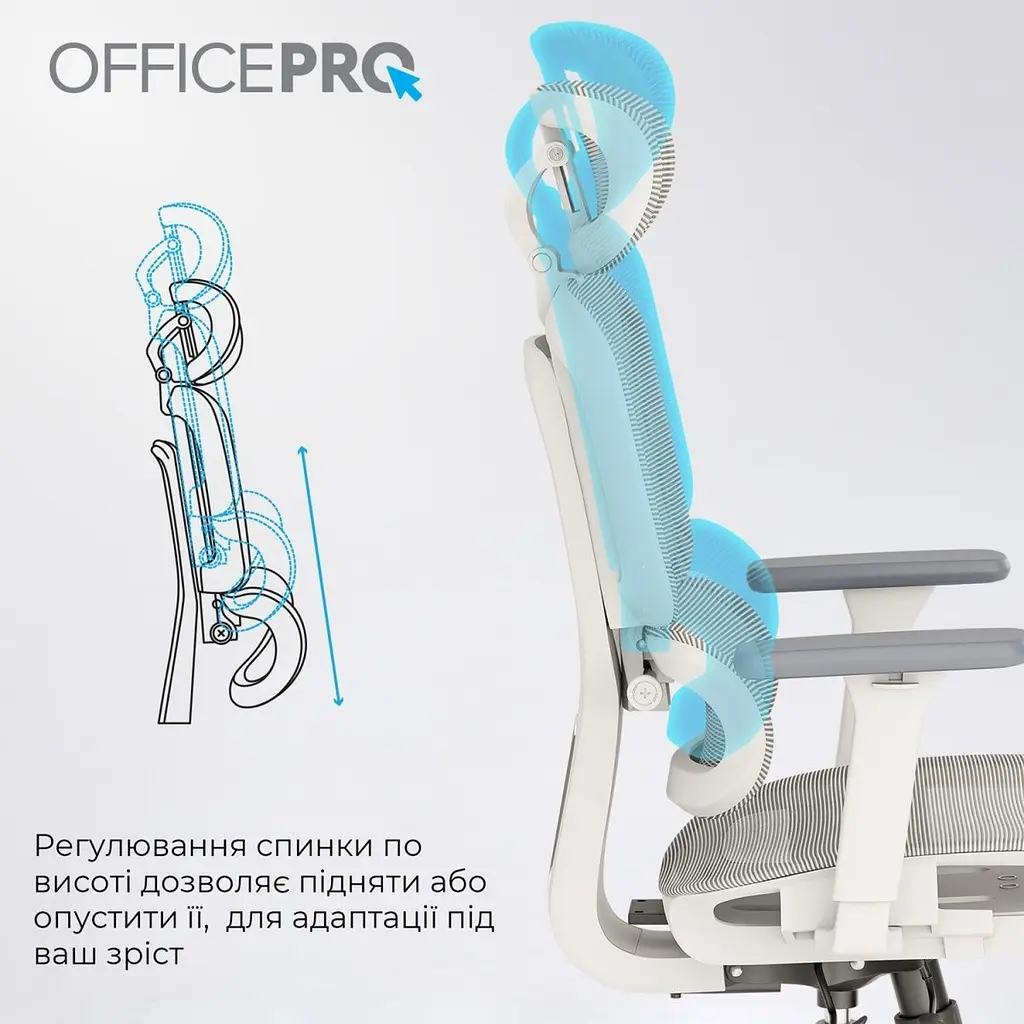 Офісне крісло OfficePro Skyline OC680-W-LG-LG White/Light Gray [175039] - фото 12