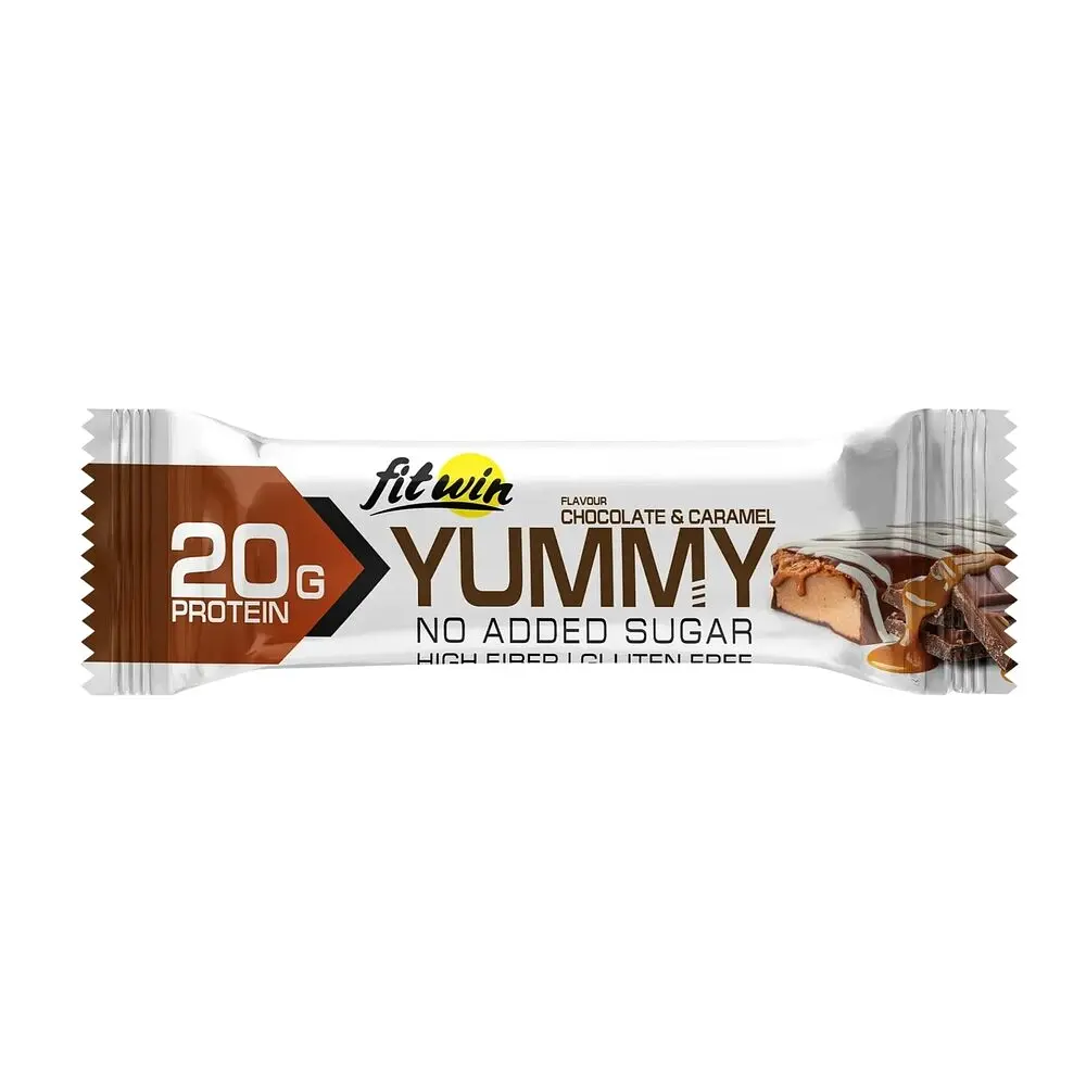Батончик FitWin YUMMY Bar 36% no added sugar, 55 грам - Шоколад-карамель