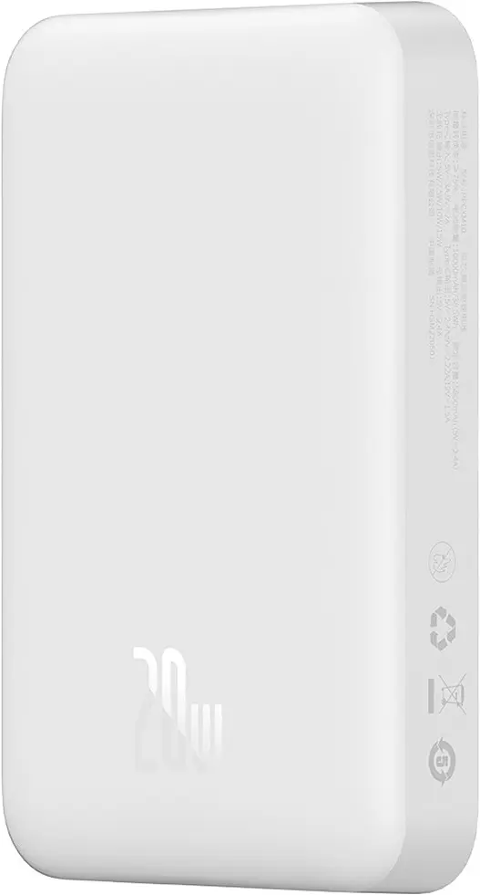 Портативний акумулятор Baseus Magnetic Mini Wireless Fast Charge 20W 10000mAh white (PPCX070002) - фото 3
