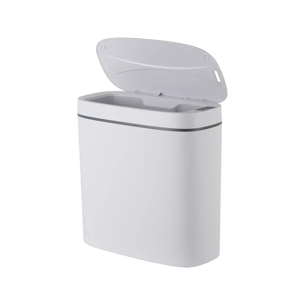 Відро для сміття сенсорне овальне Mixxus Flat-TC0109 9 л white MI7074, Білий матовий - фото 5