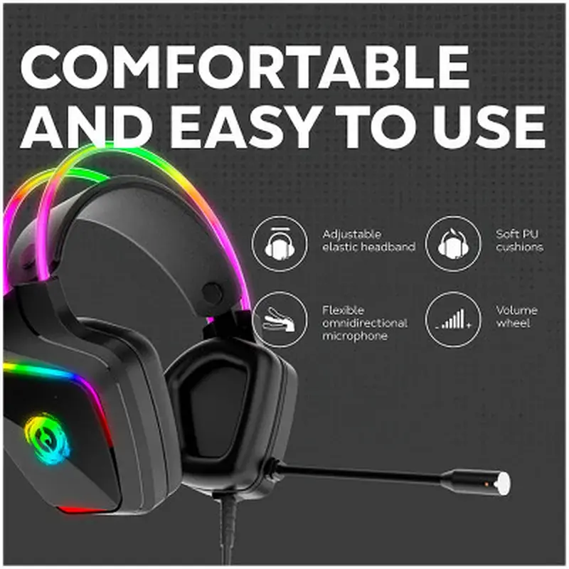 Навушники Canyon GH-9A Darkless Gaming 3.5 мм RGB Black (CND-SGHS9A) - фото 8