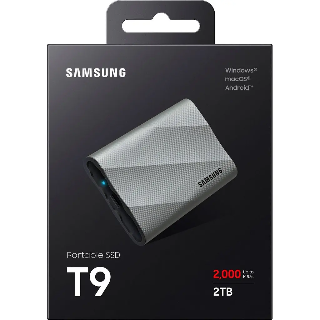 Внешний SSD накопитель Samsung T9 2TB Grey (MU-PK2T0G) [124702] - фото 6