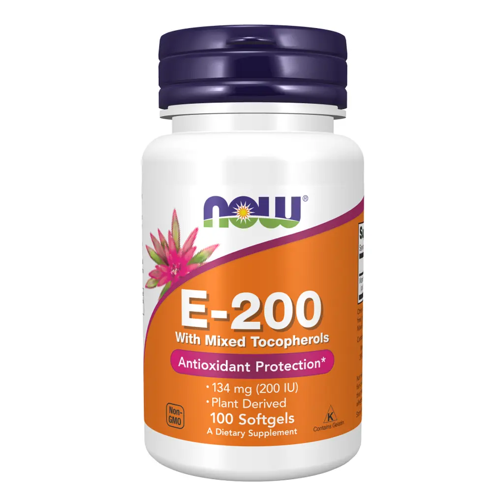 Вітамін E зі змішаними токоферолами, E-200 Mixed Tocopherols - 100 sgels